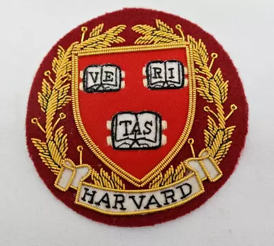 Harvard University Crest Blazer Shoulder Bullion Patch Red & Gold   AL • $252