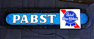 Large Lighted Pabst Blue Ribbon Beer SIGN Vintage 37  Plastic • $52