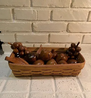 Vintage Wooden Monkey Pod Hand Carved Fruit Lot 15 Pieces • $15