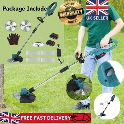 Garden Grass Trimmer 21V Cordless Battery Electric Grass Strimmer Edger Cutter • £52.99