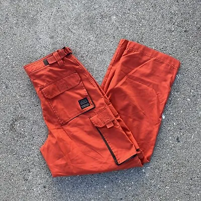 Vintage Y2K Old Navy Orange Cargo Parachute Pants Size 30x30 Men • $60