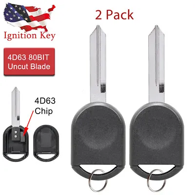 2 For 2004-2016 Ford F150 F250 F350 Ignition Chip Car Key Transponder 4D63 80bit • $12.89