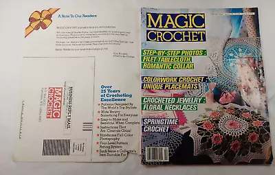 Magic Crochet # 64 Feb. 1990 Pattern Magazine Romantic Collar Jewelry Necklaces • $6.99