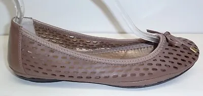 Me Too Size 6 M FAYLA Taupe Brown Leather Bow Ballet Flats New Womens Shoes • $53.40