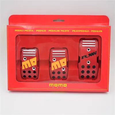 3pcs/set Momo R3000 Red MT Car Aluminum Non Slip Gas Brake Pedal Pad Covers • $18.99