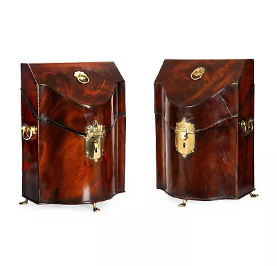 Fine Pair Of English George III Period Antique Mahogany Boxes Circa 1780 • $4900