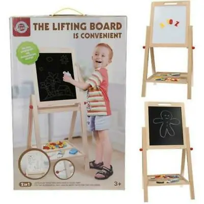 Wooden Classics Toys Wooden Easel 3 Years+ Chalks Magnetic Letters Board • £26