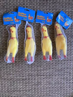 Set Of 4 Squeaking Rubber Chicken - Small Dog / Cat Toy / Novelty Party Favors • $12.99