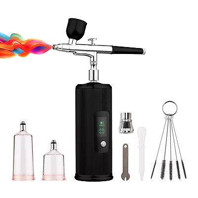 Dual Action Airbrush Compressor Kit Spray Gun For Tattoo Makeup Cake Decorating • $73.45