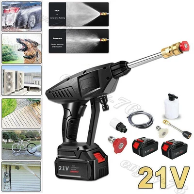 £39.59 • Buy Cordless Car High Pressure Washer Jet Water Wash Cleaner Gun Portable +2 Battery