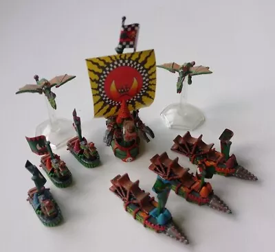 Games Workshop Man O War Painted Ork Fleet - 9 Models (2 Wyverns) • £100