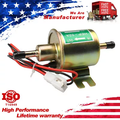 Electric Fuel Pump 4-7 PSI Universal Low Pressure Gas Diesel HEP-02A 12V Inline • $14.69