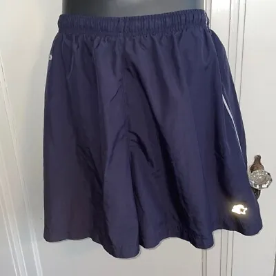 Vtg 90s Starter Dri-Star Navy Blue Polyester Running Shorts With White Stripes • $26