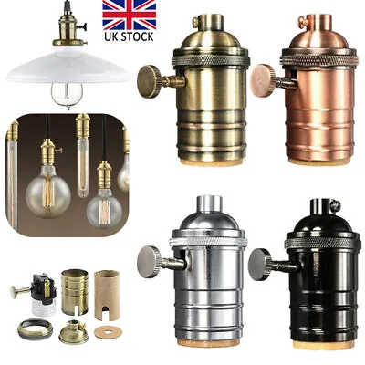 £5.30 • Buy E27 Vintage Industrial Lamp Light Bulb Holder Antique Retro Edison Screw Fitting