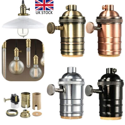 £5.30 • Buy E27 Vintage Industrial Lamp Light Bulb Holder Antique Retro Edison Screw Fitting