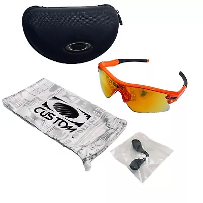 Oakley Radar Atomic Orange Fire Iridium Custom Sunglasses Non-vented Arm *READ • $79.88