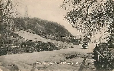 Stirling Causeway Head & Wallace Monument Horse Drawn Tram - Postcard • £3.50