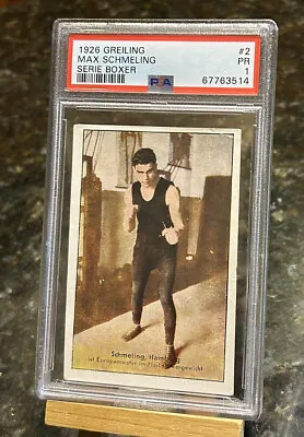 1926 Greiling Serie Boxer Max Schmeling Rookie RC #2 PSA 1 Pop 1 Only 1 Graded • $3500