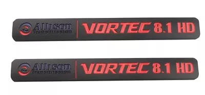 2Pcs Red Allison Transmission 8.1 Hd 8.1L Vortec Emblems For 2500Hd 3500Hd Gmc • $14.99