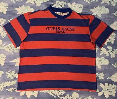 Genuine XL Guess X Asap Rocky Japan (Gue$$ X A$ap) Red & Navy T-shirt *RARE* • £20