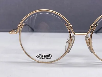 Missoni Eyeglasses Frames Woman Men Round Gold Matte Bronze Vintage 1980er M831 • $96.24