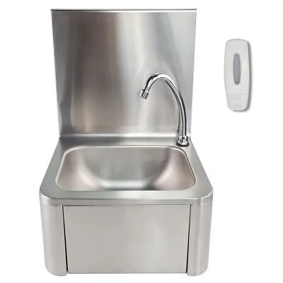 Commercial Kitchen Knee Operated Stainless Steel Hand Wash Sink Hands Free Basin • £149