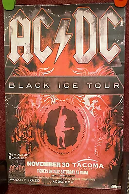 $19.99 • Buy AC-DC  BLACK ICE TOUR  2009 SEATTLE-TACOMA CONCERT POSTER -NOVEMBER 30th TACOMA