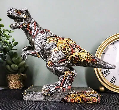 Steampunk T-Rex Figurine Jurassic Era Predator Tyrannosaurus Rex Statue Dinosaur • $32.99