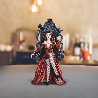 Gothic Red Fairy Witch On Throne Chair 12 H Statue Fantasy Figurine Room Decor • £91.07