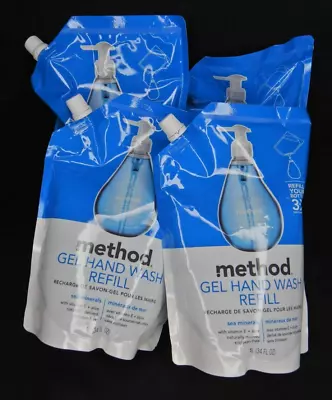 4 Pack Method Gel Hand Soap Refill Sea Minerals 34oz - 1 Liter Vitamen E + Aloe • $49.95