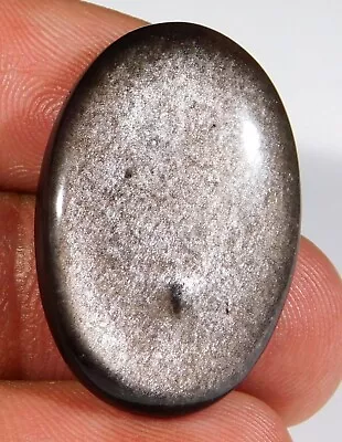 26.ct Natural Silver Sheen Fire Obsidian Oval Cabochon Jewelry Gemstone A2=247 • $9.90