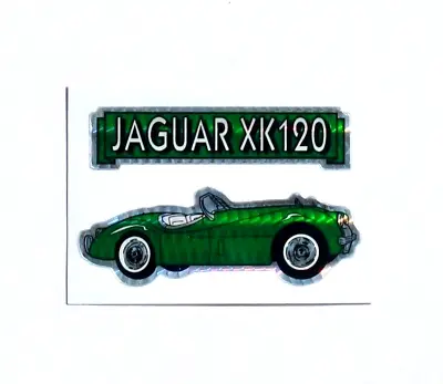 Jaguar Prism Sticker XK120 Green Sports Car Vintage Decal British Motors Luxury • $4.99