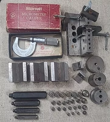 Vintage Machinist Lot Starrett Heimann Screws & Other Brands V BLOCKS Setup Etc • $55