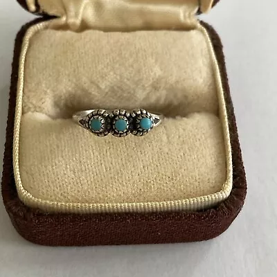 Vintage Bell Trading Post Southwestern Sterling Turquoise Pebble Ring Size  5 • $30