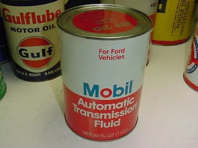 NEAR MINT 1970s Era MOBIL ATF Old 1 Quart Oil Can • $16.50