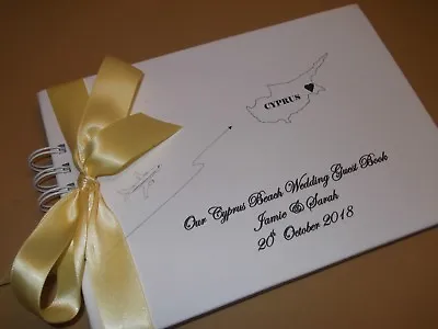 £35.99 • Buy Personalised Cyprus Beach Wedding Guest Book Plus  30 Personalised Invitations