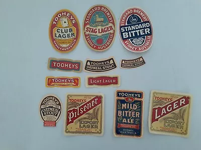 Tooheys Beer Bottle Labels X 12 - Unused- Vintage • $79