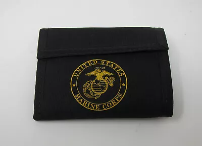Vintage Bifold Wallet Rainbow Of California 11PLID MC Black USA USMC Logo • $26.49
