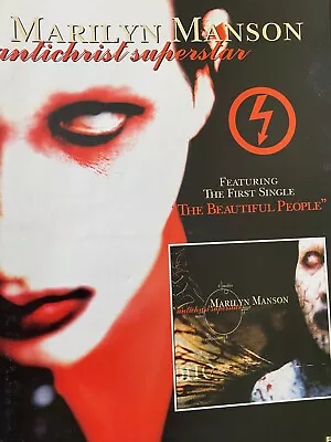 Marilyn Manson Antichrist Superstar Full Page Vintage Promotional Ad • $2.59