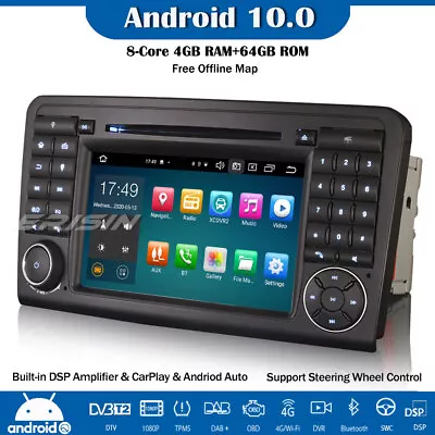 DSP 8-Core Android 10.0 Car Stereo GPS CarPlay 4G Mercedes ML/GL-Class W164 X164 • £217.24