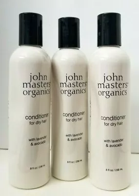 3 Pk JOHN MASTERS ORGANICS Conditioner For Dry Hair With Lavender & Avocado 8 Oz • $19.99
