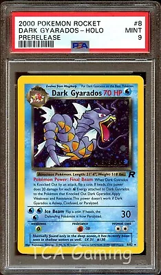$52.99 • Buy PSA 9 MINT Dark Gyarados 8/82 PRERELEASE Team Rocket HOLO PROMO Pokemon Card