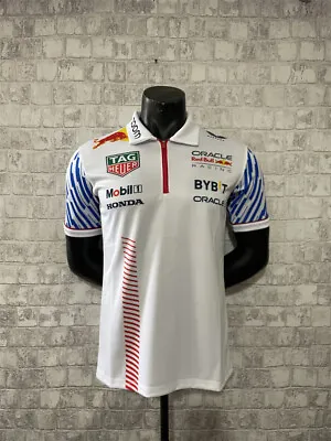 2023 Red Bull Racing F1 Mens Team Polo Shirt Formula 1 S M L XL XXL XXXL White • £29.99