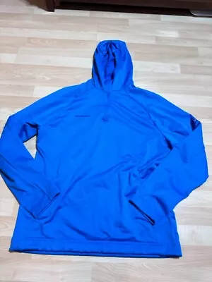 Mammut Runbold ML Hoody Men Size XL Blue Sapphire 1/4 Zip Pockets Pullover • $49.99