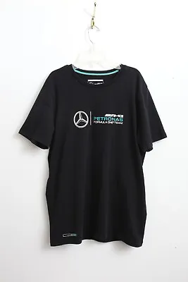 EUC L Mercedes Benz AMG Petronas F1 Racing Team T-shirt Mens In Black • $39.99