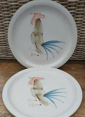 £10 • Buy Grayshott Pottery Cockerel Pair Of 10.5  Dinner Plates