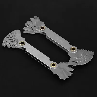 2pcs Imperial55°+Metric60° Stainless Steel Screw Measuring Thread Pitch Gauges## • $8.85