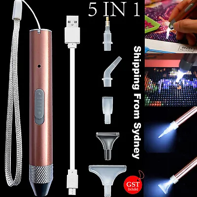 5D Diamond Painting Pen USB Diamond Painting Tool LED Light Point Drill Accessor • $7.45