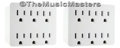 (2) Electrical Socket 6-Way Power Splitter 6 Outlet AC Wall Plug Adapter Cover • $14.89