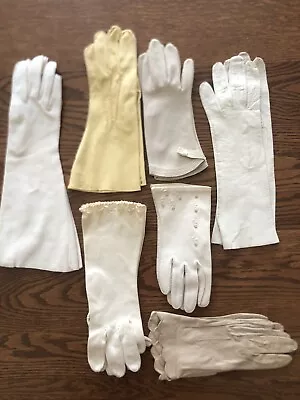 VTG Women’s Dress Gloves Long & Shirt Leather & Fabric Sz 6 1/2~ Lot Of 7 • $14.50